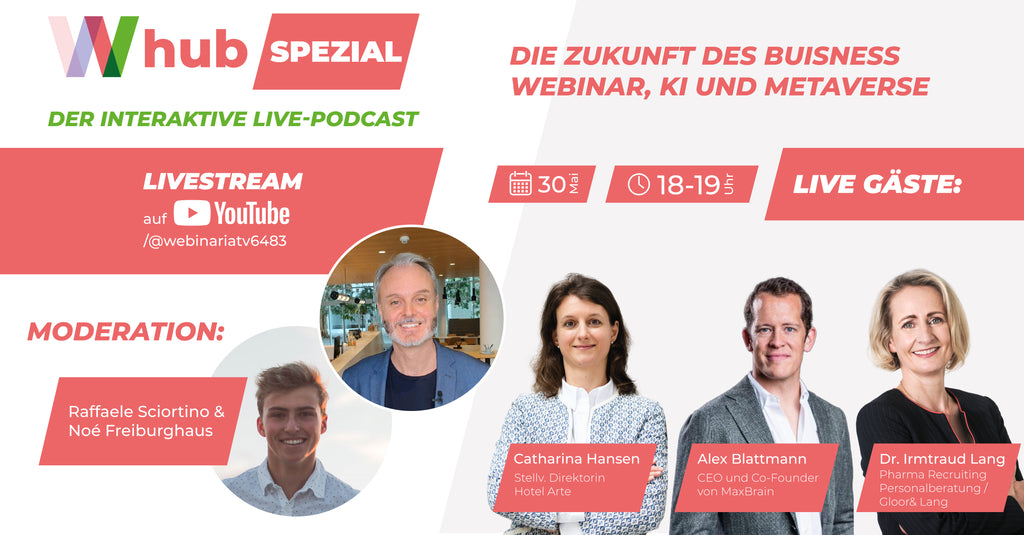 W-Hub LIVE: Die Zukunft des Business. Webinar, Metaverse und KI.